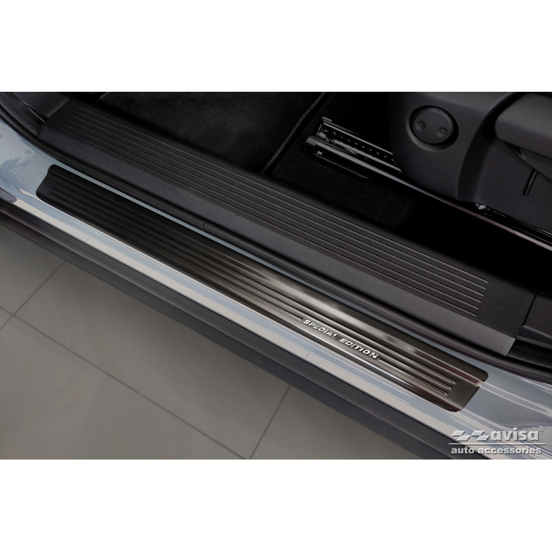 Black Stainless Steel Door sill protectors  Nissan Qashqai III 2021- - 'Special Edition' - 4-pieces