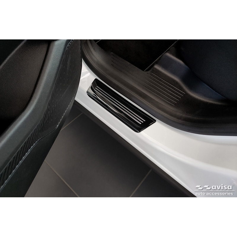 Black Inox door sill protectors  Renault Austral (RHN) 2022- 'Hybrid' - 2-pieces