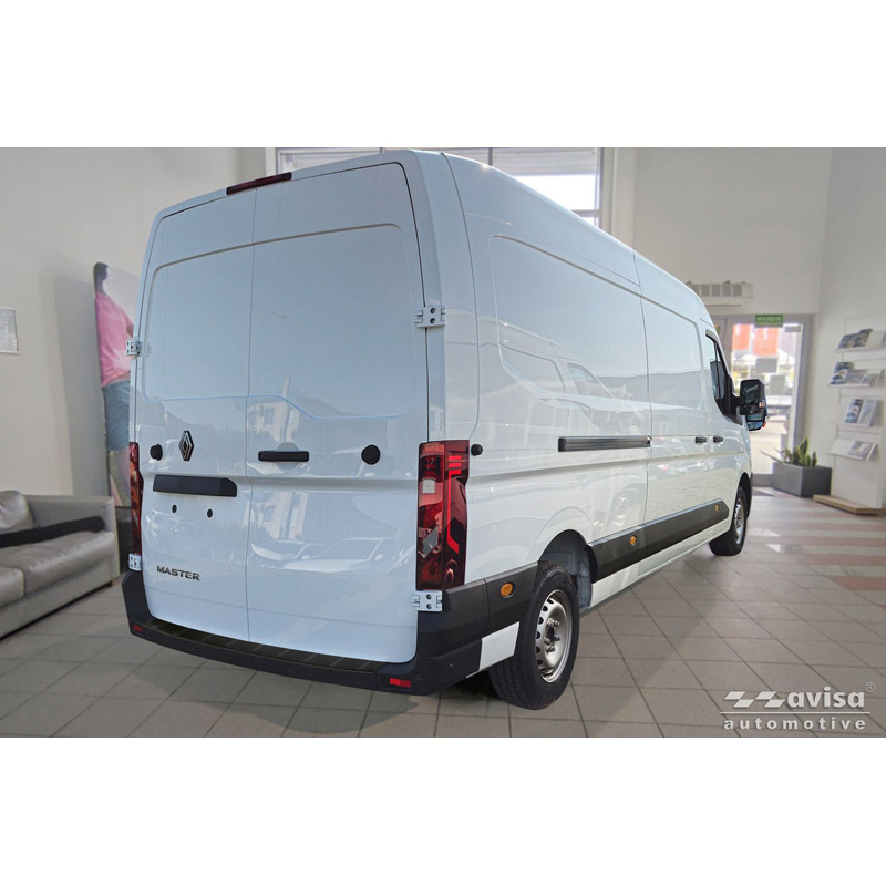 Avisa Matt Black Stainless Steel Rear bumper protector  Renault Master IV 2024- 'Ribs'