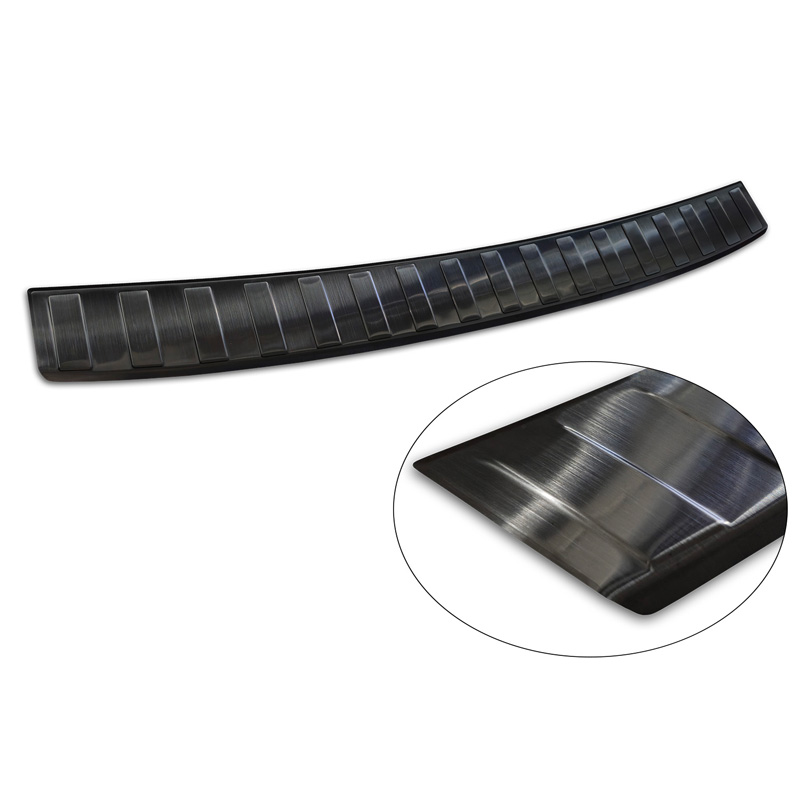Black Stainless Steel Rear bumper protector  Ford Focus III HB Facelift 2014-2018 & Fiësta 2017-2023 'Ribs'