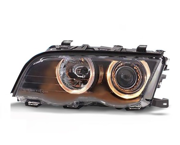 Headlights BMW E46 sedan Angel Eyes Black
