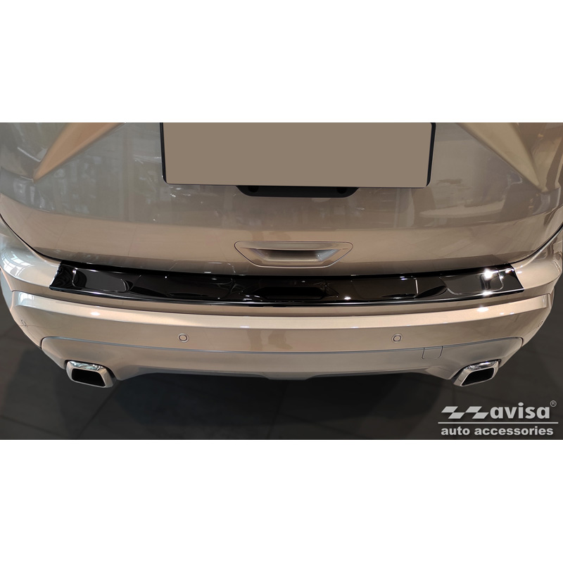 Black Mirror Stainless Steel Rear bumper protector  Ford Edge II FL 2018- 'Ribs'