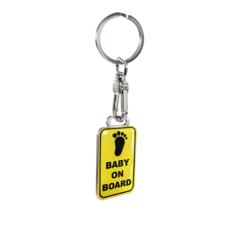 Stainless steel key chain - 'Baby On Board'