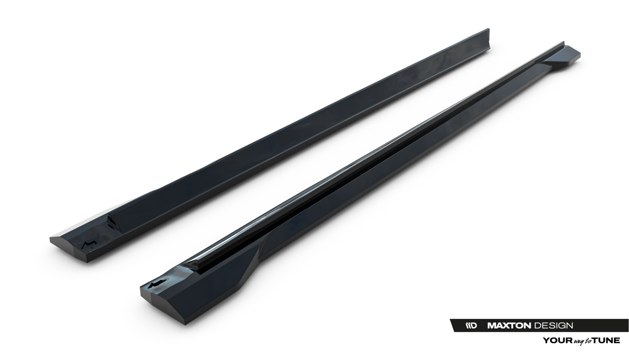Zijskirts passend voor Audi Q7 S-Line MK2 Facelift 2 Maxton Glanzend zwart