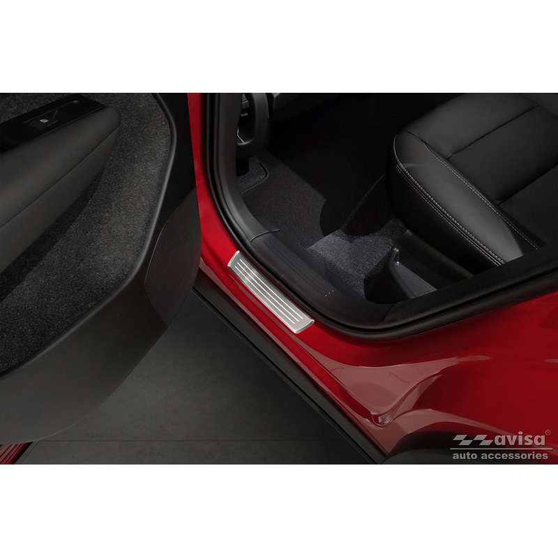 Inox door sill protectors  Volvo XC40 2018- - 'Lines' - 4-pieces