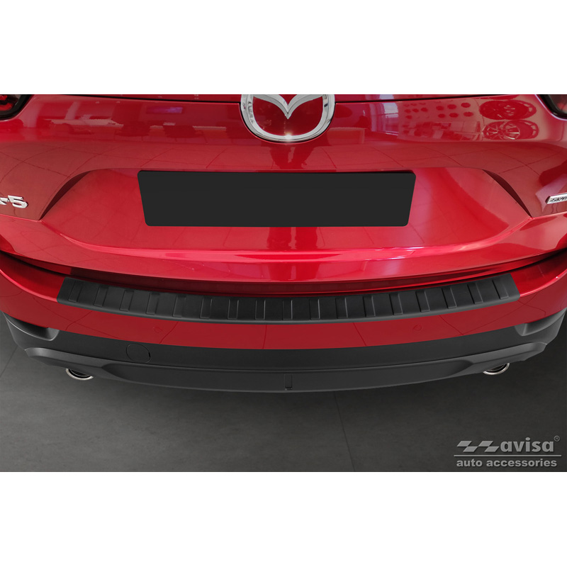 Matt Black Stainless Steel Rear bumper protector  Mazda CX5 II 2017- incl. Facelift 'Ribs'