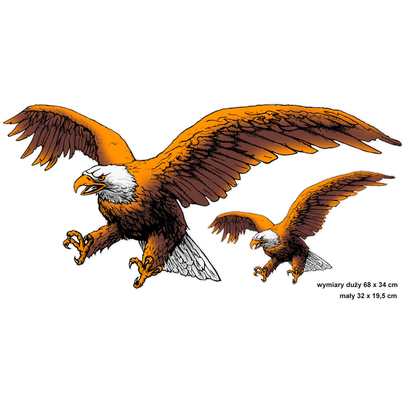Auto Tattoo Sticker Eagle 2-pieces - 67x32cm