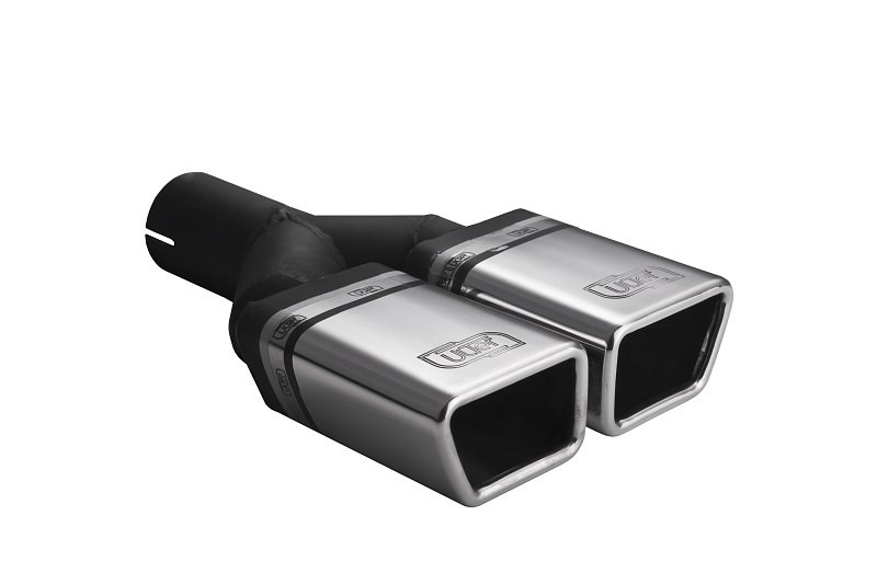 Uitlaatsierstuk dubbel vierkant 45mm RVS ultersport