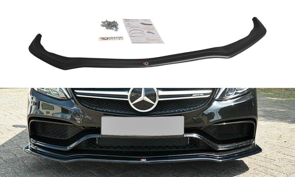 Voorspoiler passend voor Mercedes C-Class S205 63AMG Limousine/Estate Glans Zwart