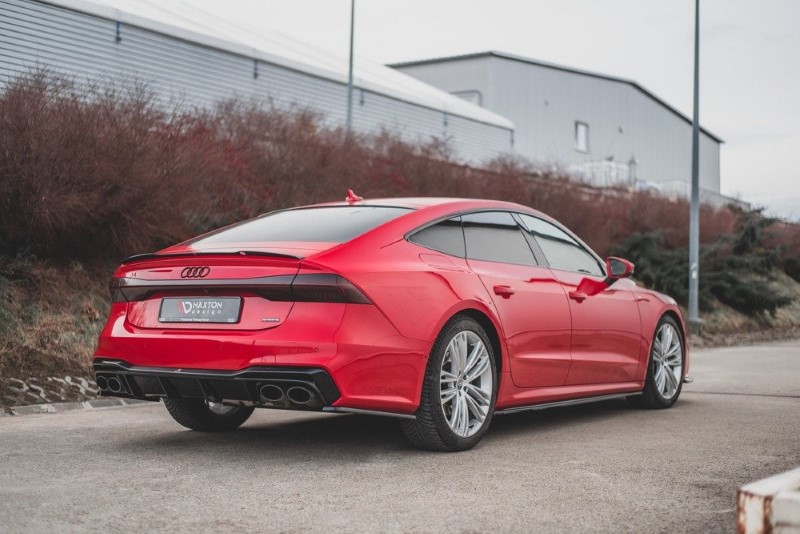 Zijskirts passend voor Audi A7 C8 S-Line Maxton Glanzend Zwart