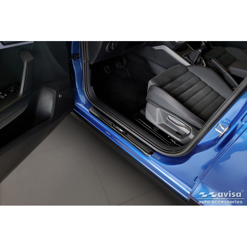 Mirror Black Inox door sill protectors  Seat Arona 2017-2021 & FL 2021- - 'Exclusive' - 4-pieces