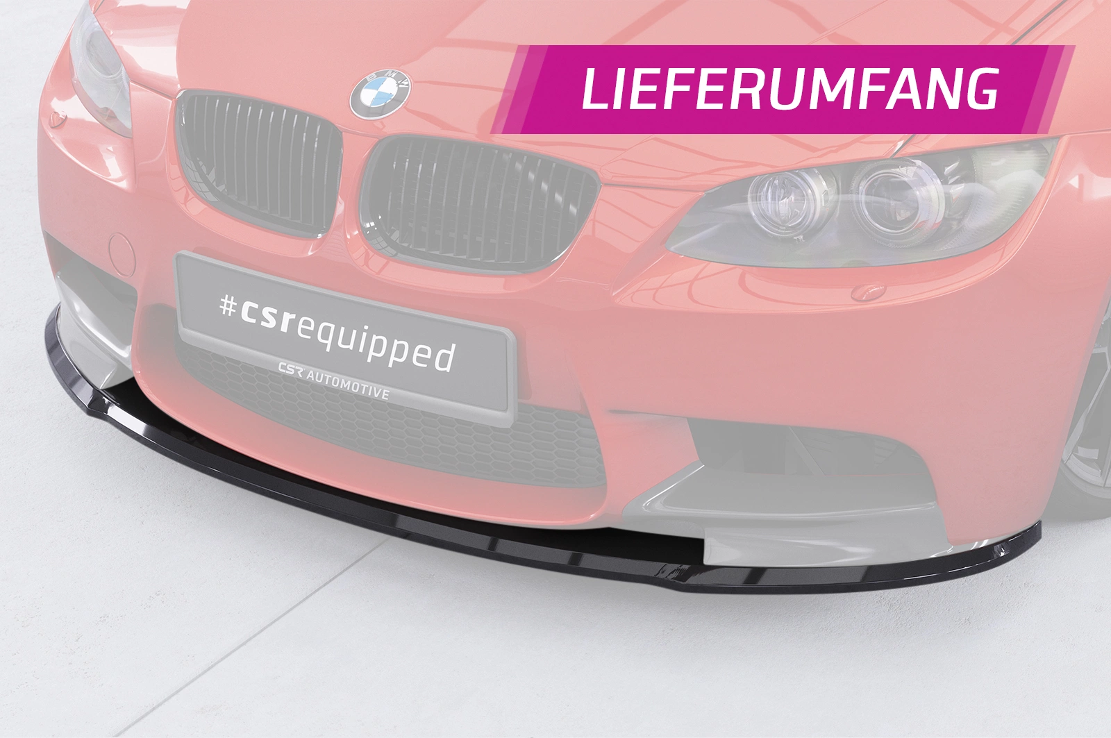 Voorspoiler passend voor BMW M3 E90/E92/E93 glans zwart