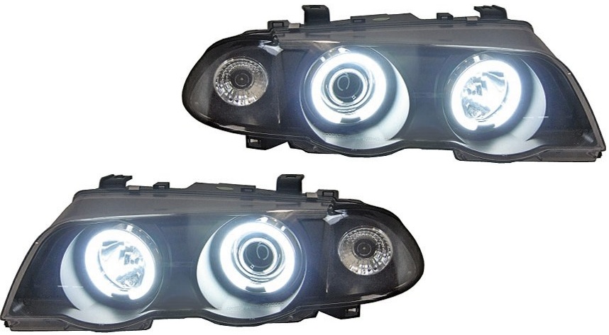 Headlights BMW E46 4drs Angel Eyes Ice CCFL