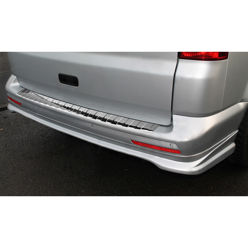 Stainless Steel Rear bumper protector  VW Transporter T5 2003-2015 (all) & T6 2015- / FL 2019- (with rear doors) 'Ribs'