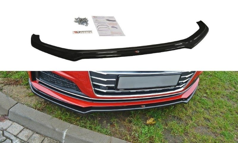 Voorspoiler passend voor Audi S5 / A5 S-Line F5 Coupe / Sportback V.1 Glanzend Zwart