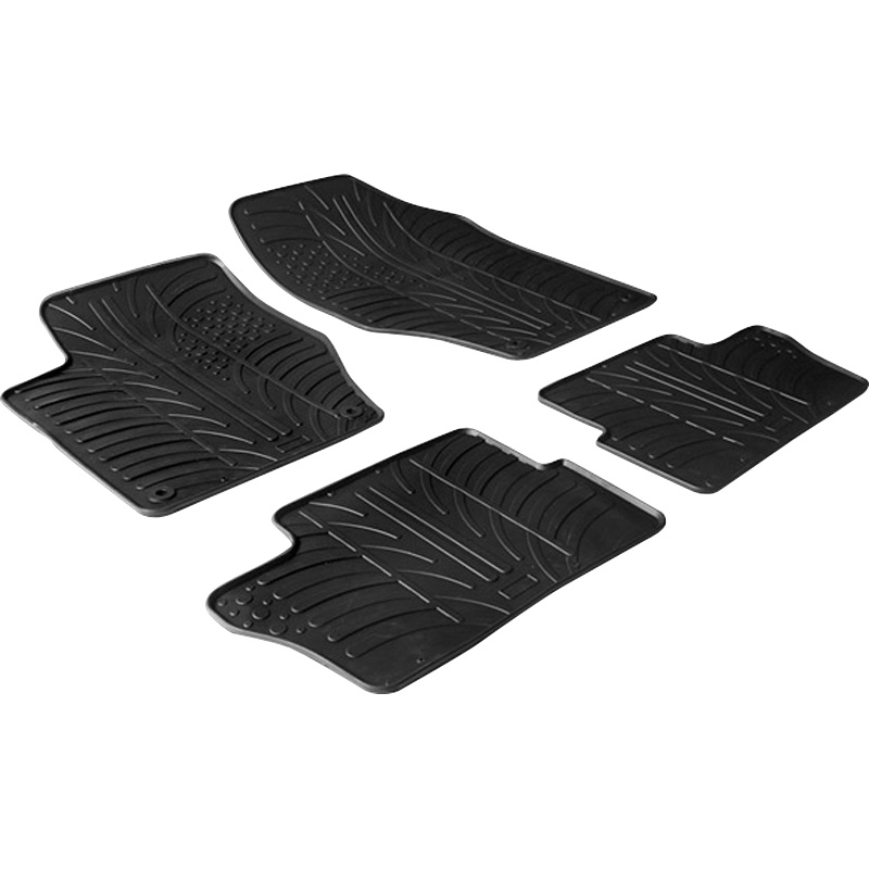 Rubber car mats set  Peugeot 307 2001- & 308 3/5 doors/SW 2007-2013 (T profile 4-pieces + mounting clips)