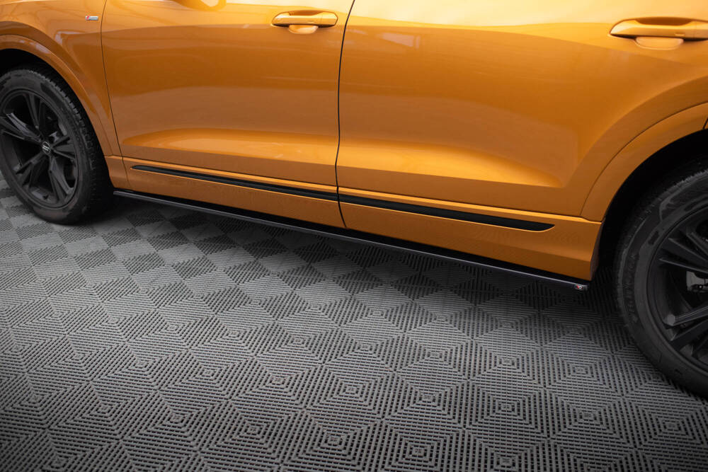 Zijskirts passend voor Audi Q8 S-Line / SQ8 Maxton Glans Zwart