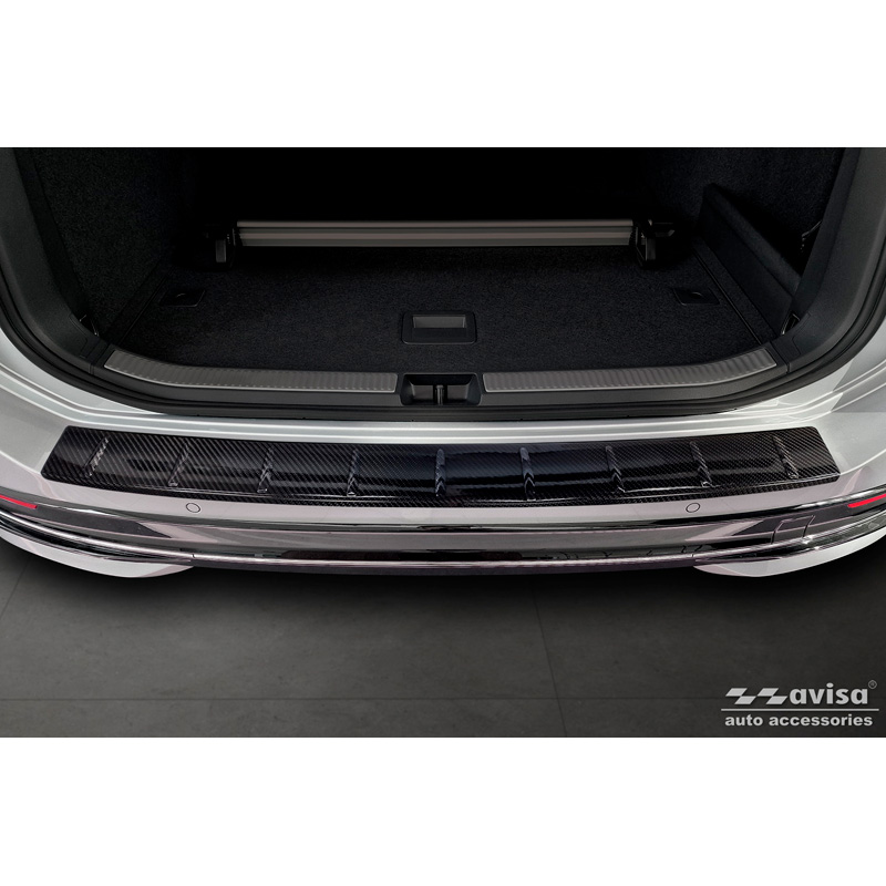 Real 3D Carbon Rear bumper protector  Volkswagen Passat (CJ5) incl. R-Line & Hybrid 2023- 'Ribs'