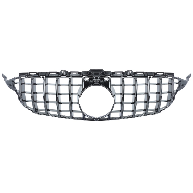 Grill passend voor Mercedes W205 13-18 Zwart Camera GT Look