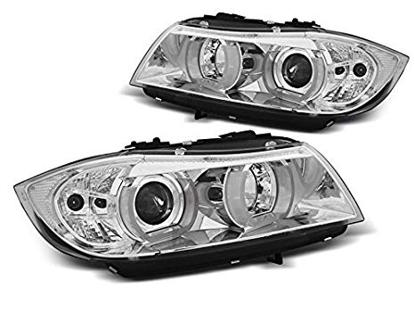 Headlights BMW E90/E91 Angel Eyes U-Type 3D Xenon Chrome
