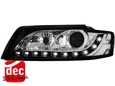 Headlights Audi A4 8E Devil Eyes Dayline Black