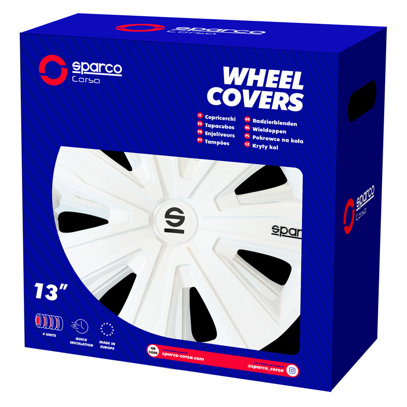 Sparco Wheel Covers Palermo - 15-inch - White - Set of 4 pieces