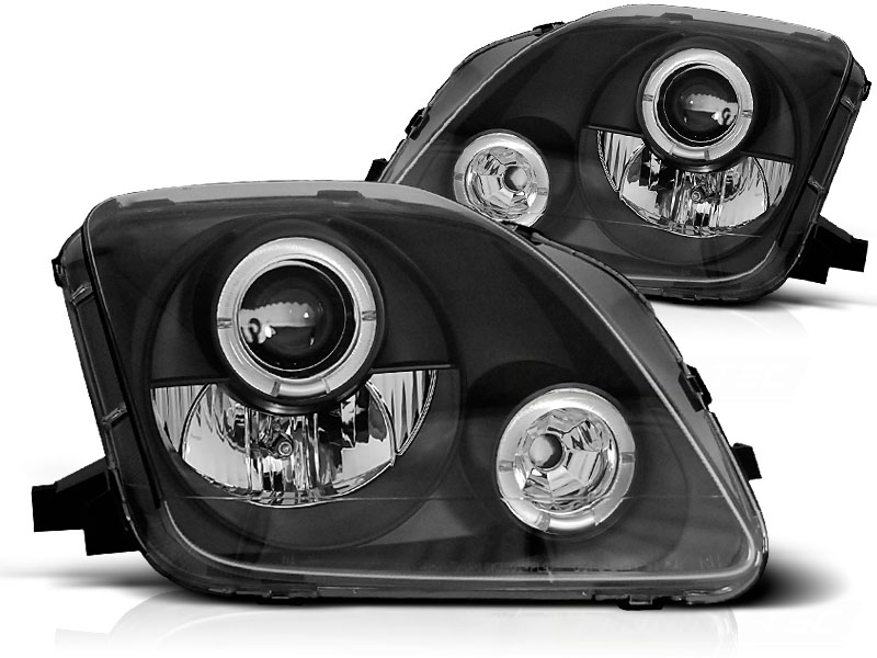 Set Headlights  Honda Prelude 1997-2001 - Black - incl. Halos
