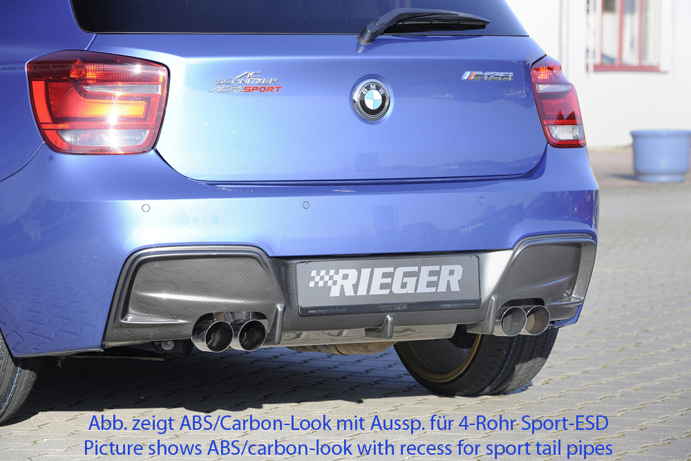 Diffuser BMW 1 serie M Pakket F20 F21 Rieger Glans Zwart OUTLET