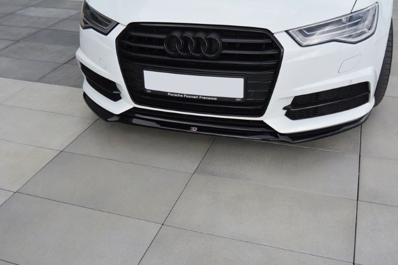 Voorspoiler passend voor Audi S6 / A6 S-Line C7 FL V.1 Glanzend Zwart