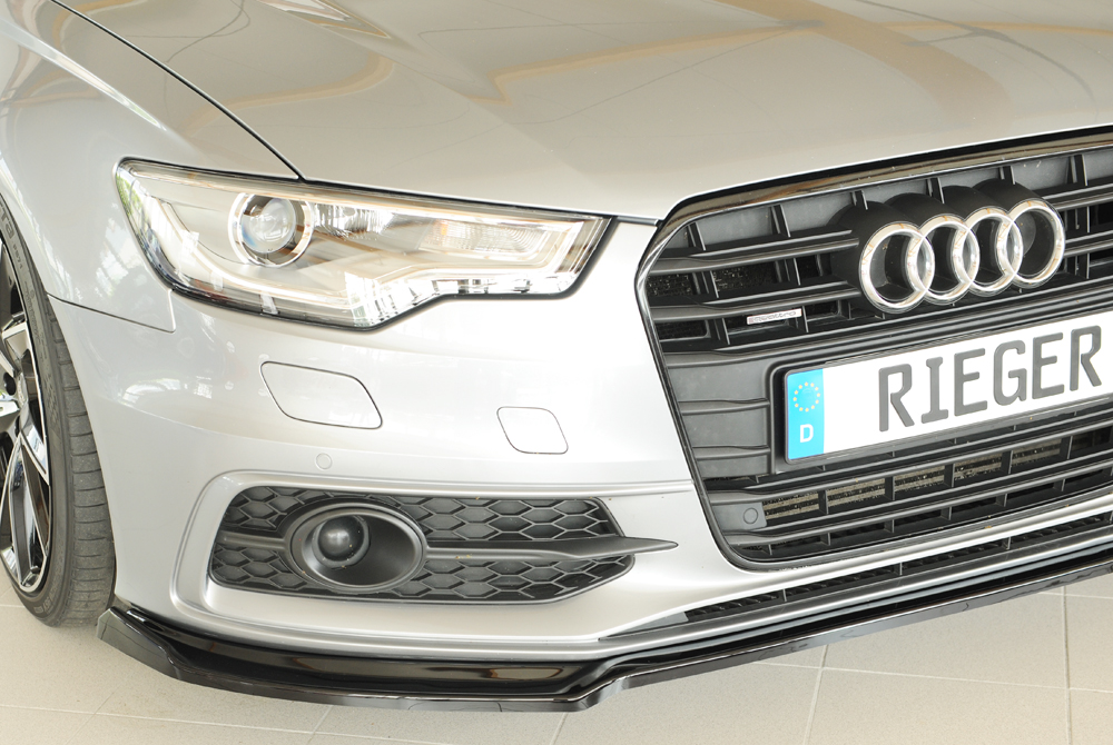 Voorspoiler passend voor Audi A6 (4G/C7): 11.10-08 glans zwart