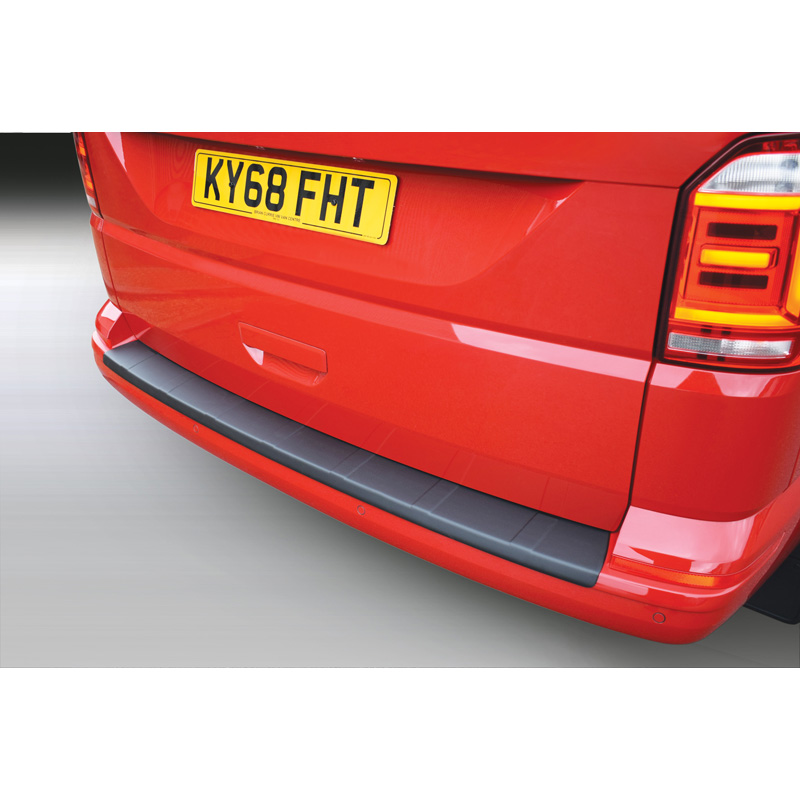ABS Rear bumper protector  Volkswagen Transporter T6 Caravelle/Multivan 9/2015- with rear hatch Black 'Ribbed'