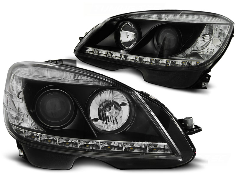 Headlights Mercedes C-Class W204 07-11 Black
