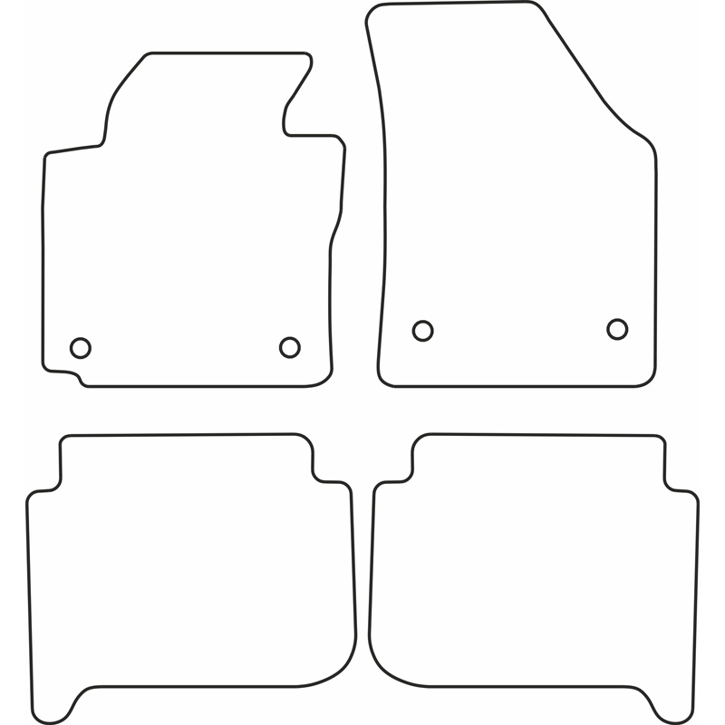 Set velour car mats  Volkswagen Touran 2007-2015 (5-Persons)