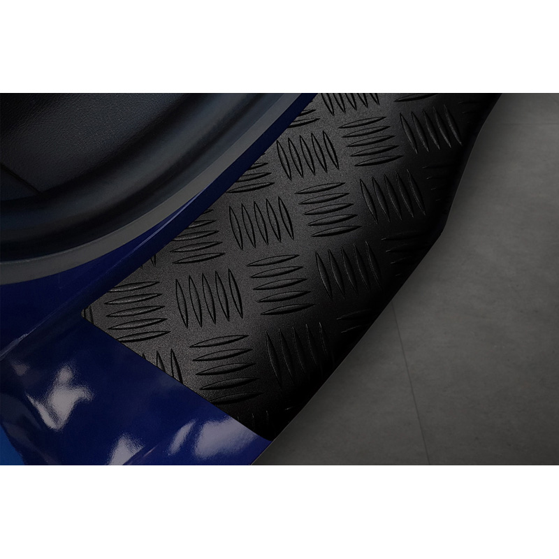 Matt Black Aluminum Rear bumper protector  Ford Tourneo Courier/Transit Courier 2014- 'Riffled Plate'