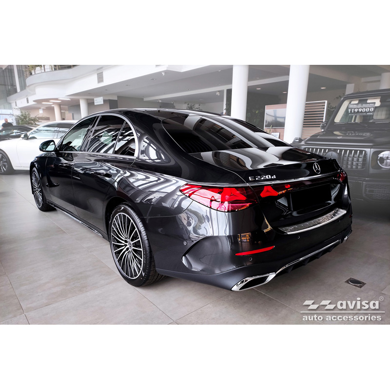 Stainless Steel Rear bumper protector  Mercedes E-Class W214 Sedan 2023- 'Ribs'