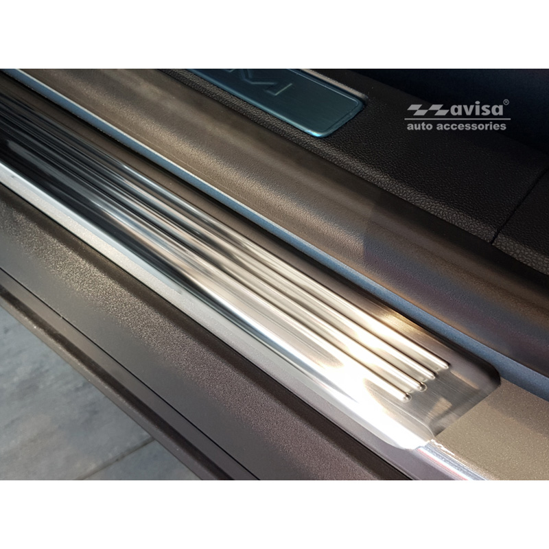Stainless Steel Door sill protectors  Ford Kuga III 2019-2024 & FL 2024- 'Lines' - 4-pieces