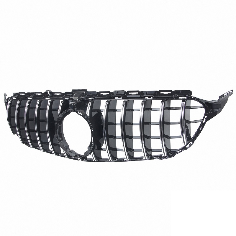 Grill passend voor Mercedes W205 Facelift 18-.. Zwart Chroom GT Look Camera
