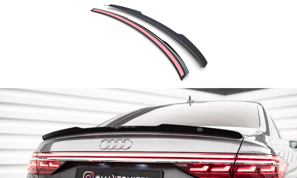 Spoiler passend voor Audi A8 / A8 S-Line / S8 D5 Maxton Glans Zwart