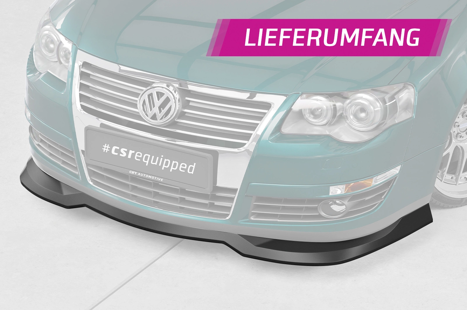 Voorspoiler passend voor VW Passat B6 (3C) glans zwart