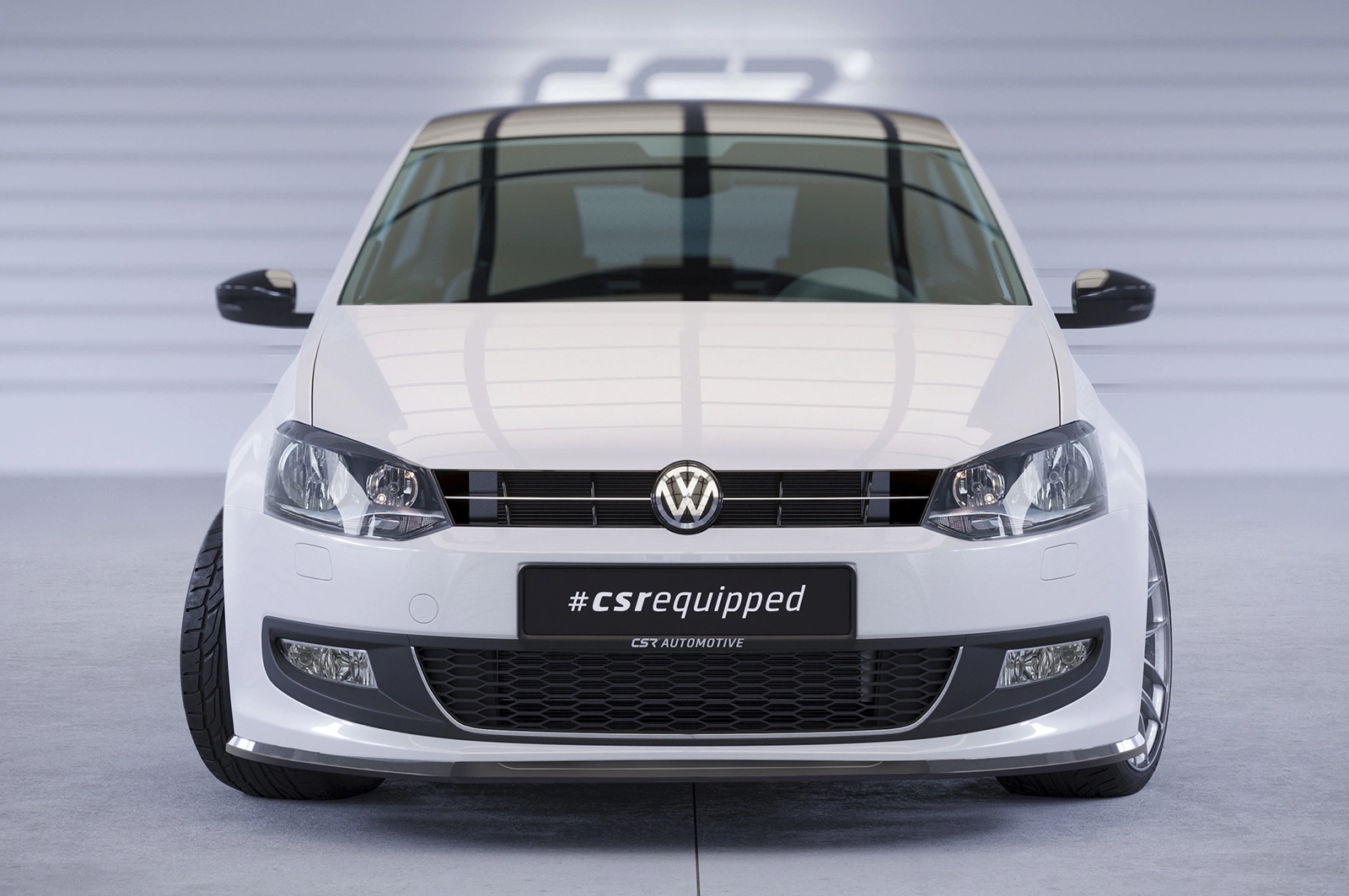 Voorspoiler passend voor VW Polo V (6R) Glans Zwart – 2009–2014