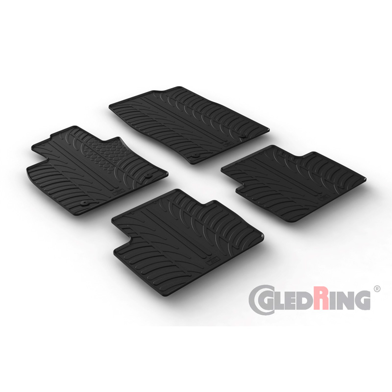 Rubber car mats set  Mazda CX-30 8/2019- (T profile 4-pieces + mounting clips)