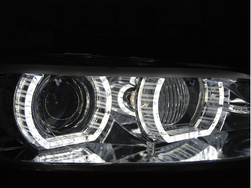 Headlights BMW E92/E93 Angel Eyes 3D LED Xenon chrome