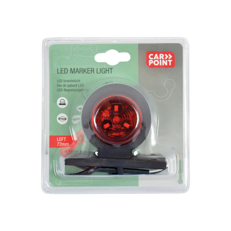 Carpoint LED Trailer Marker Light Left Red/White 72mm