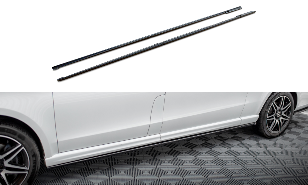 Zijskirts passend voor Mercedes-Benz V-Class Extra Long AMG-Line W447 Facelift 2019 - Maxton Glans Zwart