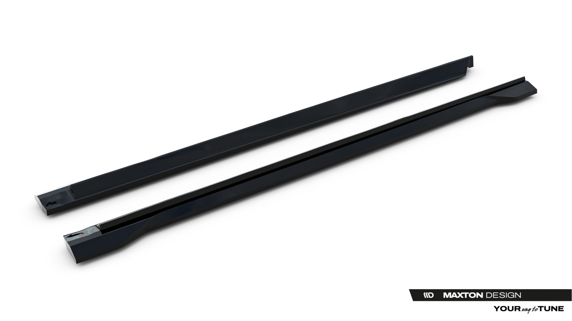 Zijskirts passend voor Audi Q7 S-Line MK2 Facelift 2 Maxton Glanzend zwart