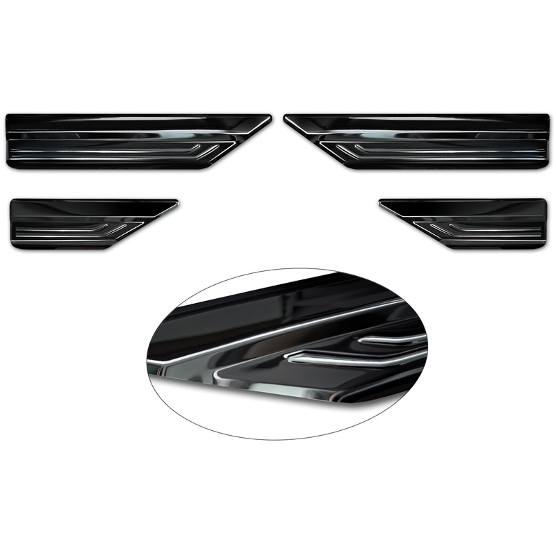 Black Stainless Steel Door sill protectors  Lexus NX II 2021- 'Lines'  - 4-pieces