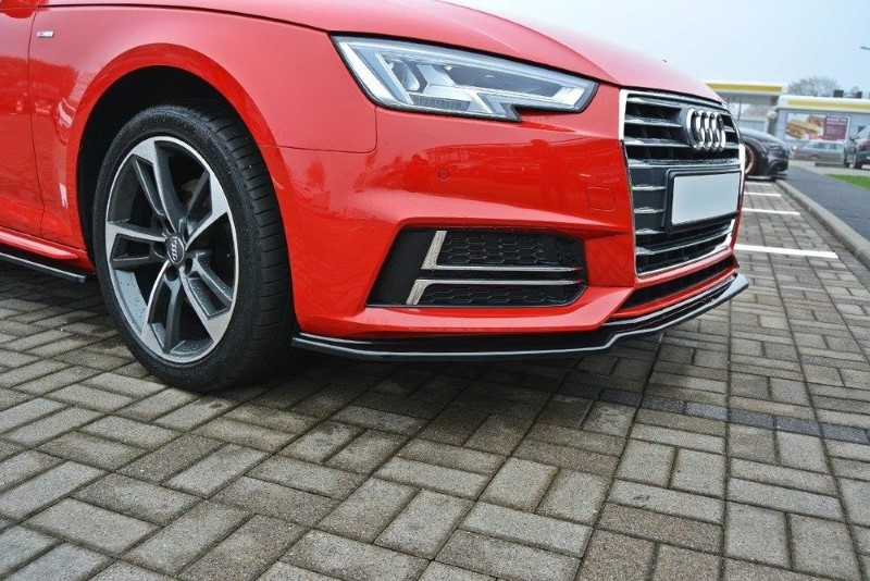 Voorspoiler passend voor Audi S4 / A4 S-Line B9 V.1 Glanzend Zwart