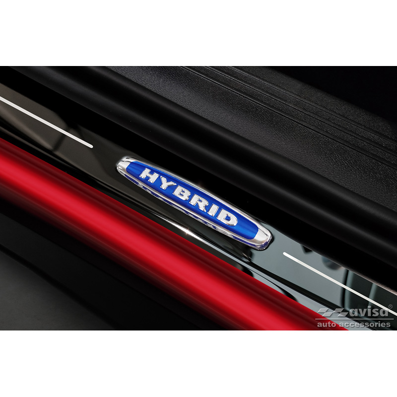 Mirror Black Inox door sill protectors  Volvo XC40 2018- 'Hybrid' - 4-pieces
