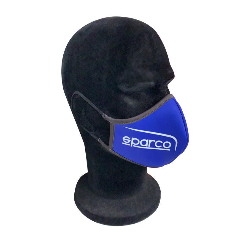 Sparco Protective Washable Face Mask - Blue - single piece