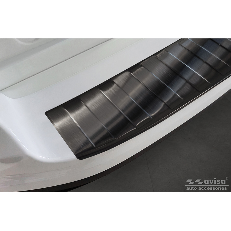 Black Stainless Steel Rear bumper protector  Fiat 500L Facelift 2017- 'Ribs'